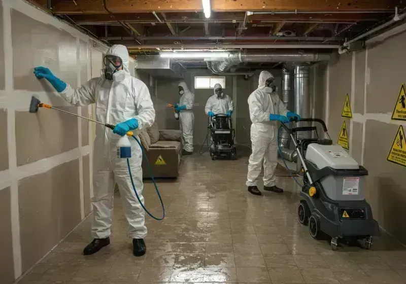 Basement Moisture Removal and Structural Drying process in Lenape Heights, PA